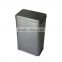Small square gift tin box with hinge custom emboss lid/tin box