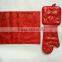 red golden thread glove set and silver glitter sunshine glitter glove set and pot holder