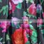 New Fashion European Style Women's Elastic Waist Flower Printed Midi Skirt