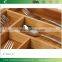 BH003/Bamboo Wooden Kitchen Drawer Utensil Adjustable Organizer Serving Tray
