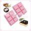 Cake Soap Mold 6-Square Bar Flexible Silicone Mould For Candy Chocolate Resin