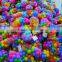 colored plastic balls 30pcs+5pcs crystal balls in mesh bag