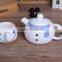 2017Christmas for kids best gift of snowman porcelain cartoon animal teapot novelty ceramic lovely snowman tea set ,set of 4