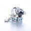 S029 Globalwin Bulldog Jewelry Charm With Bone Dangling Vintage Silver European Charms