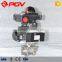 ss304 3pc weld pneumatic ball valves with limit switch