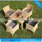 4 seat rattan outdoor dining set with teakwood (807+8004AC)