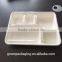 Sugarcane bagasse 5-compartment food container with PET lids