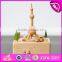 Wonderful kids cartoon castle wooden music box toy W07B047
