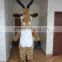 cartoon brown plush fur reindeer mascot costume