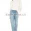 New design casual modern denim pants ladies jeans brands