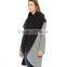 Ladies fashion Scarf oversized Lapel hooded cardigan burr patchwork long sleeve reversible windbreaker jacket