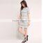 New Design Front Double Pocket and Back Zip Fastening Short Sleeve Lady Casual Dress