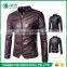 New Look Windproof Slim Fit Pure Color Turkey Mens PU Leather Jacket