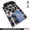 2016 High quality Custom men big check flannel shirt , men plaid casual shirt
