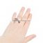 Hot Sale Silver Tone Hollow Square Rose Flower Copper Unadjustable Rings