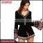 Fashion Long Sleeve Back Lace Embroidered Halter Short Romper Pattern Adult Sexy Rompers For Women