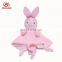 EN71 plush pink bunny baby comforter toys set