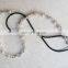 Pearl crystal beaded hair band ribbon hair accessories white pearl rhinestone beads elastic headband women
