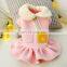 Cute Pet dog Cat pink Kindergarten suspenders apparel fleece Clothes Hoodie