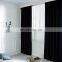 Wholesale Luxury Thickened High Density Pure Black Color Polyester Full Shading Blind Blackout Fabric Ready Made Curtain