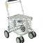 Steel old man shopping cart foldable removeable with seat and brake