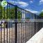 Powder coated black iron bar fence panels design pedestrian walk 3 rail fence