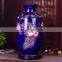 Antique ceramic decorative blue vase with flower pattern under glazed for home goods