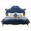 2021Hot sale double bed 1.8m neo-classical solid wood carved leather bed