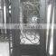 in stock villa metal frame flat top design safety tempered glass single swing wrought iron  entry door with opening window