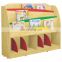 Wood children kindergarten book shelf bookcase kids wooden design furniture