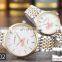 LONGBO 80302 Wholesale Womens Gold Watch Stainless Steel Strap Men Lovers Wrist Watch Bracelet Clock