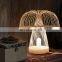 Mushroom Shaped Bamboo Desk Lamp Antique Design LED Table Lamp Modern Bedroom Table Light