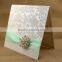 Luxury Elegant Ribbon and Brooch Decorated Flocked Wedding Invitation Cards                        
                                                Quality Choice