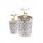 Small Home Decorative Golden Deer Metal Lid Glass Candy Jar