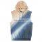 Men's Sleeveless Hoodies Custom Cotton Drawstring Blue Tie Dye Sleeveless Pullover Hoodie