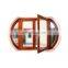 2021 hot sale modern customizable aluminum wood style swing frame tempered glass household casement window
