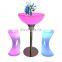 Commercial New Magic Lounge RGB ColorfRohs Shinning Led Furniture Bistro Table With Led Lights