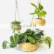 Hot Sale Set of 3 Handmade Hanging Planter with Lining Modern Boho Water Hyacinth Cover for Flower Pot