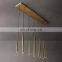 Luxury Aquitaine Linear Metal Industrial Brass Chandelier For Living Room Hotel Ceiling Home Decoration Lighting Hang Lamps