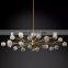 Factory Price Adjustable Light Brass Pendant BOULE DE CRISTAL CLEAR GLASS ROUND CHANDELIER 36