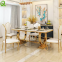 Luxury Wedding Supplies Hotel Furniture Silver Stainless Steel Marble Top Banquet Dining Table