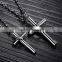Titanium steel jewelry wholesale Love touching the cross titanium steel couples necklaces with pure steel