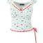 2025 summer new French small fresh and cute lace stitching bow knitted T-shirt top wholesale