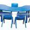 Height adjustableJT-2315 preschool kindergarten six seats cheap kids plastic party study table and chair set