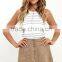 Time and Pace Taupe Front Button Suede Short Skirt