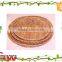 Wicker crafts simple oval corn husk food seed egg holder tray with handle                        
                                                Quality Choice