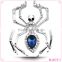 Blue crystal brooch rhinstone silver animal spider brooch personality brooch