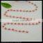 LFD-0019C ~ Wholesale Silver Tone Rosary Style Chain Jewelry Finding 6MM Red - Evil Beaded Wire Wrapped Beaded Chain Jewelry