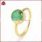 Gold green chrysoprase stacking ring