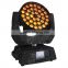 RGBWA UV 6in1 36pcs led zoom moving head wash light